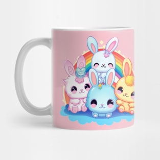 Kawaii Bunnies Rainbow Pride Squadron Mug